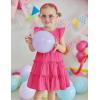 Arshiner Toddler Girls Dress Ruffle Sleeveless Tiered Swing Twirly Dresses Cute Summer Beach Sundress with Pocket for 1-6T(Hot Pink)