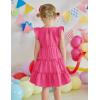 Arshiner Toddler Girls Dress Ruffle Sleeveless Tiered Swing Twirly Dresses Cute Summer Beach Sundress with Pocket for 1-6T(Hot Pink)