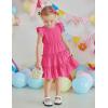 Arshiner Toddler Girls Dress Ruffle Sleeveless Tiered Swing Twirly Dresses Cute Summer Beach Sundress with Pocket for 1-6T(Hot Pink)