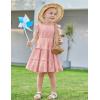 Arshiner Toddler Girls Dress Ruffle Sleeveless Tiered Swing Twirly Dresses Cute Summer Beach Sundress with Pocket for 1-6T(Pink)