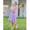 Arshiner Toddler Girls Dress Ruffle Sleeveless Tiered Swing Twirly Dresses Cute Summer Beach Sundress with Pocket for 1-6T(Purple)