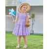 Arshiner Toddler Girls Dress Ruffle Sleeveless Tiered Swing Twirly Dresses Cute Summer Beach Sundress with Pocket for 1-6T(Purple)