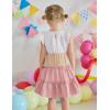 Arshiner Toddler Girls Dress Ruffle Sleeveless Tiered Swing Twirly Dresses Cute Summer Beach Sundress with Pocket for 1-6T(White & Pink)