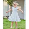 Arshiner Toddler Girls Dress Ruffle Sleeveless Tiered Swing Twirly Dresses Cute Summer Beach Sundress with Pocket for 1-6T(White)