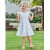 Arshiner Toddler Girls Dress Ruffle Sleeveless Tiered Swing Twirly Dresses Cute Summer Beach Sundress with Pocket for 1-6T(White)