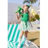 Arshiner Toddler Summer Girls Clothes 2 Piece Ruffle Sleeve Tops and Belt Tutu Skirt Sets Cute Party Dress for Kids(Green)