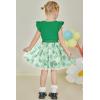 Arshiner Toddler Summer Girls Clothes 2 Piece Ruffle Sleeve Tops and Belt Tutu Skirt Sets Cute Party Dress for Kids(Green)