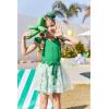 Arshiner Toddler Summer Girls Clothes 2 Piece Ruffle Sleeve Tops and Belt Tutu Skirt Sets Cute Party Dress for Kids(Green)