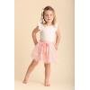 Arshiner Toddler Summer Girls Clothes 2 Piece Ruffle Sleeve Tops and Belt Tutu Skirt Sets Cute Party Dress for Kids(Pink)