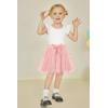 Arshiner Toddler Summer Girls Clothes 2 Piece Ruffle Sleeve Tops and Belt Tutu Skirt Sets Cute Party Dress for Kids(Pink)