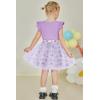 Arshiner Toddler Summer Girls Clothes 2 Piece Ruffle Sleeve Tops and Belt Tutu Skirt Sets Cute Party Dress for Kids(Purple Butterfly)