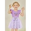 Arshiner Toddler Summer Girls Clothes 2 Piece Ruffle Sleeve Tops and Belt Tutu Skirt Sets Cute Party Dress for Kids(Purple Butterfly)