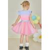 Arshiner Toddler Summer Girls Clothes 2 Piece Ruffle Sleeve Tops and Belt Tutu Skirt Sets Cute Party Dress for Kids(Rainbow)