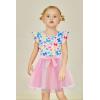 Arshiner Toddler Summer Girls Clothes 2 Piece Ruffle Sleeve Tops and Belt Tutu Skirt Sets Cute Party Dress for Kids(Rainbow Butterfly)