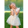 Arshiner Toddler Summer Girls Clothes 2 Piece Ruffle Sleeve Tops and Belt Tutu Skirt Sets Cute Party Dress for Kids(Sunflower)