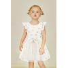 Arshiner Toddler Summer Girls Clothes 2 Piece Ruffle Sleeve Tops and Belt Tutu Skirt Sets Cute Party Dress for Kids(Sunflower)