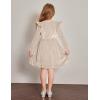 Arshiner Toddler Velvet Dress Little Girls Fall Winter Long Sleeve Ruffle Holiday Birthday Party Dresses with Pockets(Champagne)