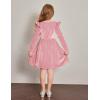 Arshiner Toddler Velvet Dress Little Girls Fall Winter Long Sleeve Ruffle Holiday Birthday Party Dresses with Pockets(Pink)