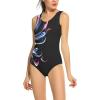 Arshiner Women’s Ballet Tank Leotards Gymnastics Dance Cute Ballerina Adult 80s Leotard Bodysuit(Black Flower)