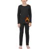 Arshienr Boys Thermal Underwear Set 2-Piece Base Layer Fleece Lined Long Johns Top Bottom Warm Set for Cold Weather(Black)