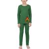 Arshienr Boys Thermal Underwear Set 2-Piece Base Layer Fleece Lined Long Johns Top Bottom Warm Set for Cold Weather(Green)