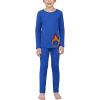 Arshienr Boys Thermal Underwear Set 2-Piece Base Layer Fleece Lined Long Johns Top Bottom Warm Set for Cold Weather(Royal Blue)