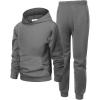 Arshiner 2 Piece Outfit Boys Pullover Hoodies Sweatshirt Suit For Kids Tracksuit Set(A Deep Grey)