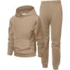 Arshiner 2 Piece Outfit Boys Pullover Hoodies Sweatshirt Suit For Kids Tracksuit Set(A Khaki)