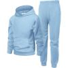 Arshiner 2 Piece Outfit Boys Pullover Hoodies Sweatshirt Suit For Kids Tracksuit Set(A Light Blue)