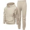 Arshiner 2 Piece Outfit Boys Pullover Hoodies Sweatshirt Suit For Kids Tracksuit Set(Beige)
