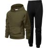 Arshiner 2 Piece Outfit Boys Pullover Hoodies Sweatshirt Suit For Kids Tracksuit Set(Green/Black)