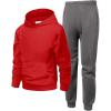 Arshiner 2 Piece Outfit Boys Pullover Hoodies Sweatshirt Suit For Kids Tracksuit Set(Red/Grey)