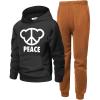 Arshiner 2 Piece Outfit Boys Pullover Hoodies Sweatshirt Suit For Kids Tracksuit Set(Teddy Black/Brown)