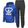 Arshiner 2 Piece Outfit Boys Pullover Hoodies Sweatshirt Suit For Kids Tracksuit Set(Teddy Blue/Black)