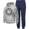 Arshiner 2 Piece Outfit Boys Pullover Hoodies Sweatshirt Suit For Kids Tracksuit Set(Teddy Grey/Navy)