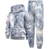 Arshiner 2 Piece Outfit Boys Pullover Hoodies Sweatshirt Suit For Kids Tracksuit Set(Tie-dye Grey)