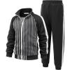 Arshiner Boy’s Active Tracksuits Sets Full Zip Sports Jogging Suits Athletic Running 2 Piece Sweatsuits for 5-13 Years(Blacke Stripe)