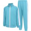 Arshiner Boy’s Active Tracksuits Sets Full Zip Sports Jogging Suits Athletic Running 2 Piece Sweatsuits for 5-13 Years(Light Blue)