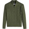 Arshiner Boy’s Cable Knitted Sweater Half Zip Lightweight Casual Pullovers for Kids 3-12 Years(Cable Army Green)