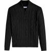 Arshiner Boy’s Cable Knitted Sweater Half Zip Lightweight Casual Pullovers for Kids 3-12 Years(Cable Black)