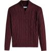 Arshiner Boy’s Cable Knitted Sweater Half Zip Lightweight Casual Pullovers for Kids 3-12 Years(Cable Burgundy)