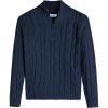 Arshiner Boy’s Cable Knitted Sweater Half Zip Lightweight Casual Pullovers for Kids 3-12 Years(Cable Dark Navy)
