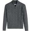 Arshiner Boy’s Cable Knitted Sweater Half Zip Lightweight Casual Pullovers for Kids 3-12 Years(Cable Grey)