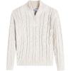 Arshiner Boy’s Cable Knitted Sweater Half Zip Lightweight Casual Pullovers for Kids 3-12 Years(Cable Off White)