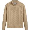 Arshiner Boy’s Cable Knitted Sweater Half Zip Lightweight Casual Pullovers for Kids 3-12 Years(Diamond Cable Khaki)