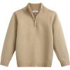 Arshiner Boy’s Cable Knitted Sweater Half Zip Lightweight Casual Pullovers for Kids 3-12 Years(Jersey Knit Khaki)