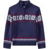 Arshiner Boy’s Cable Knitted Sweater Half Zip Lightweight Casual Pullovers for Kids 3-12 Years(Jersey Knit Navy)