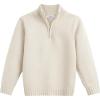 Arshiner Boy’s Cable Knitted Sweater Half Zip Lightweight Casual Pullovers for Kids 3-12 Years(Jersey Knit Off White)