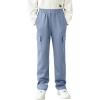Arshiner Boys Cargo Pants Kids Elastic Waist Casual Athletic Jogger Sweatpants Open Bottom Baggy Pants with Pockets(Blue)