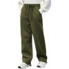 Arshiner Boys Casual Pants Fleece Sweatpants Lightweight Open Bottom Lounge Pants Drawstring Jogger Pants with Pockets(Army Green)